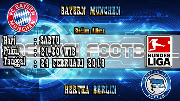 Prediksi Skor Akurat Bayern Munchen vs Hertha Berlin 24 Februari 2018